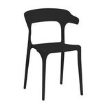 Sedia da giardino in resina colore nero per esterno. Sedie design da bar per interno in polipropilene ideale anche in cucina.