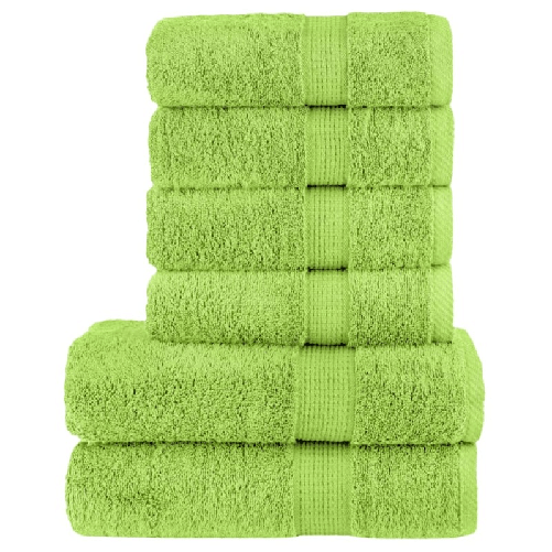 VidaXL Set ASciugamani SOLUND 6 pz Verde Mela 600 gsm