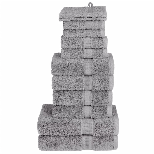 VidaXL Set ASciugamani SOLUND 12 pz Grigio 600 gsm
