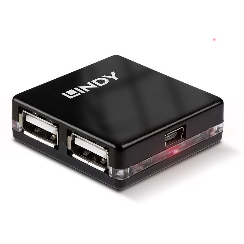 Lindy-42742-hub-di-interfaccia-480-Mbit-s-Nero