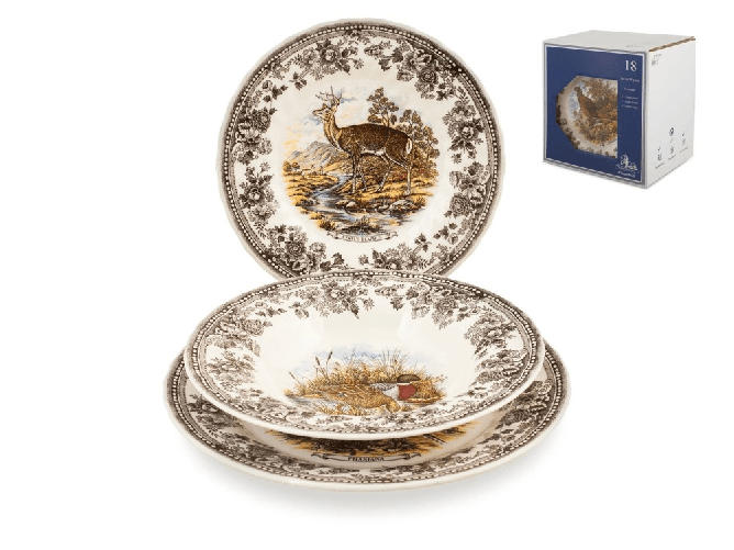 Churchill 2x Servizi Tavola 18 Pezzi Earthenware 'wild Life' Decorato Churchill
