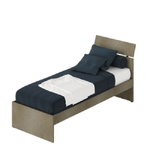 Pidema:Letto in legno una piazza per la cameretta dei bambini, letti singoli di colore argilla per le camerette dei ragazzi 200x85x98 cm.