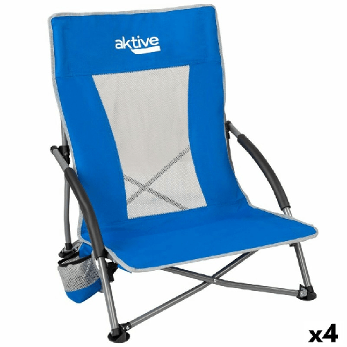 Aktive Sedia da Spiaggia Aktive Azzurro 50 x 67 x 51 cm (4 Unità)