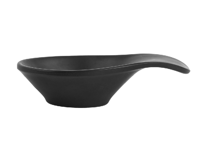 H&h 6 coppette in melamina effetto ardesia colore nero cm 8x11x3h