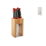 H&h H&amp;H ceppo in legno con 5 coltelli