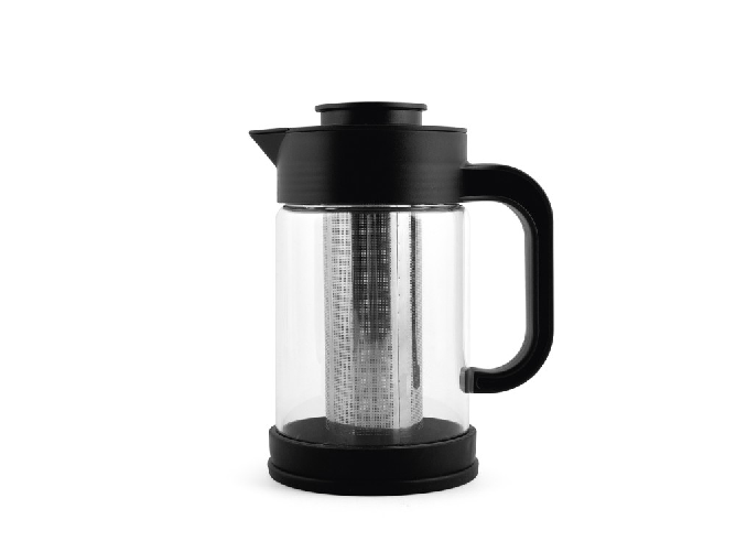 H&h H&amp;H Teiera in vetro borosilicato con filtro in acciaio inox 18/10 lt 0,9.