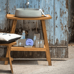 Mobile consolle bagno in Teak naturale con top semicurvo