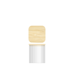 H&h H&amp;H Barattolo in vetro borosilicato rigato con tappo in legno bambù lt 1,1