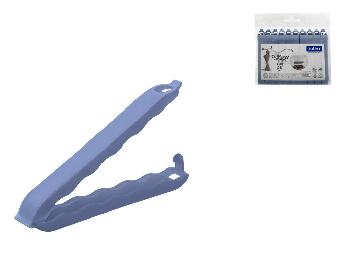 Rotho Confezione 10 clips blu onda per sacchetti