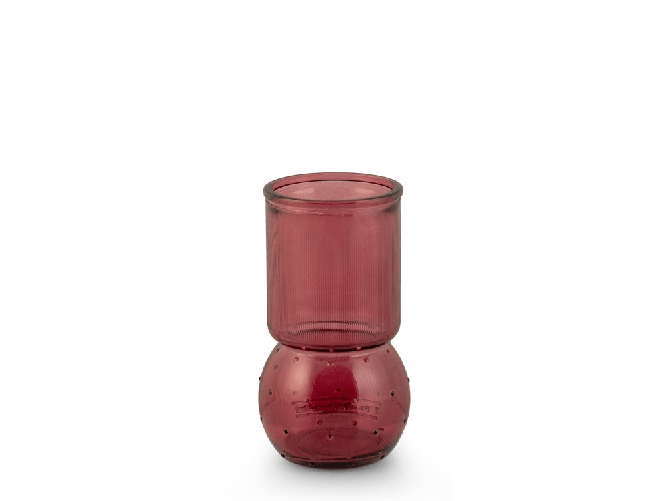 H&h H&amp;H Vaso in vetro riciclato viola cm. 17