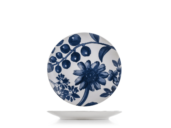 H&h H&amp;H 6 piatti frutta Grandiflora decorati blu cm. 19
