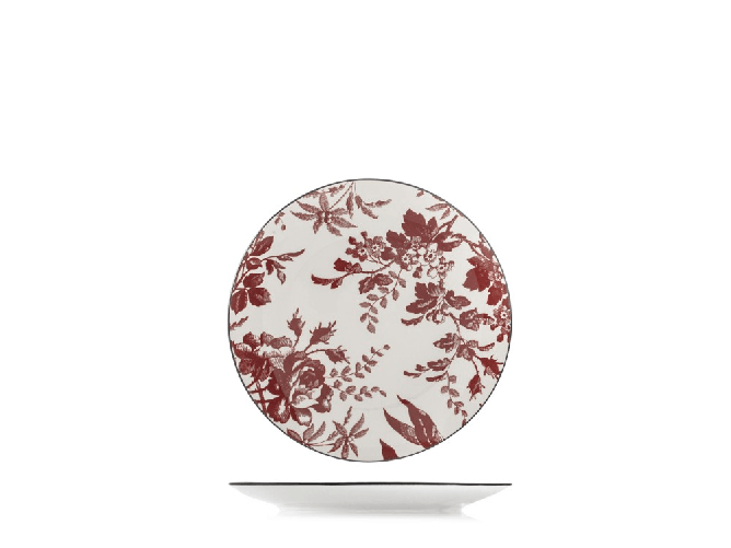 H&h H&amp;H 6 piatti frutta Elizabeth decorati rossi cm. 19