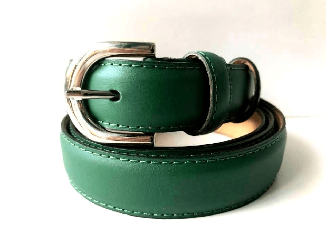 ARTIGIANALE CINTA CINTURA CINTURE DONNA ARTIGIANALE VERA PELLE VITELLO FIBBIA 025 VERDE NEW
