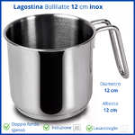 Lagostina  Bricco Pentolino latte pentola acciaio inox bollilatte 12 cm a induzione casseruola lagostina