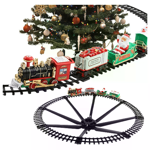 Cecaro group Trenino per Albero di Natale Natalizio con luci e suoni realistici elettrico 75 cm