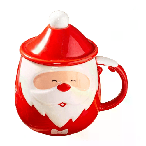 Cecaro Group Tazza di Natale Creativa con Cucchiaio e Coperchio 400 ml di Pura Magia Natalizia