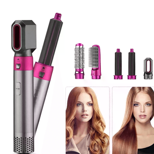 Cecaro Group Spazzola Asciugacapelli 5 in 1 Accessori Intercambiabili Ceramica e Ioni New