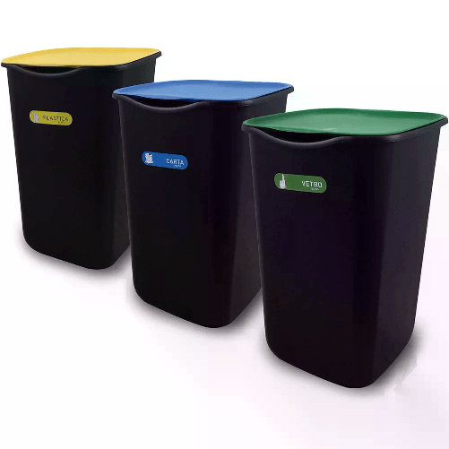 Belli e Forti Set 3 Pezzi Contenitore Differenziata 50 Litri