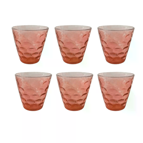 Cecaro Group Set 6 Bicchieri da Acqua Rossi Natalizi, 250 ml