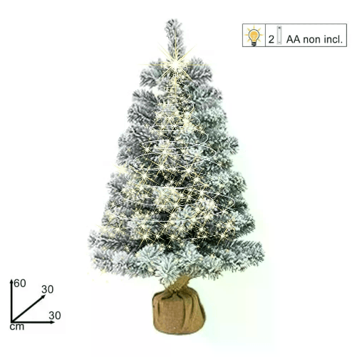 Cecaro Group Albero di Natale Innevato con Luci LED