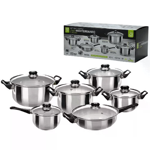 Cecaro Group Batteria di Pentole 12 Pezzi