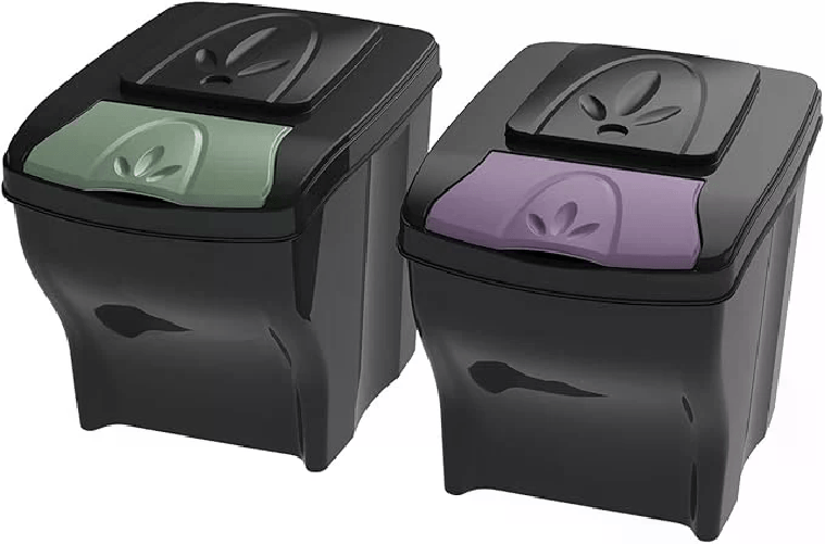 BAMA Pattumiera Poker Office Set 2X20LT, Plastica - Bama