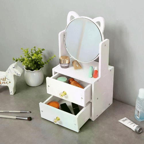 Cecaro Group Specchio da tavolo portatile con cassetti