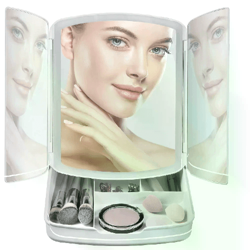 Cecaro Group Specchio da Trucco Illuminato con Cassetti Integrati