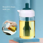 Cecaro Group Bottiglia per olio da 230 ml in vetro con pennello in silicone