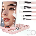 Cecaro Group Specchio Cosmetico con Luce LED e Set 5 Pennelli
