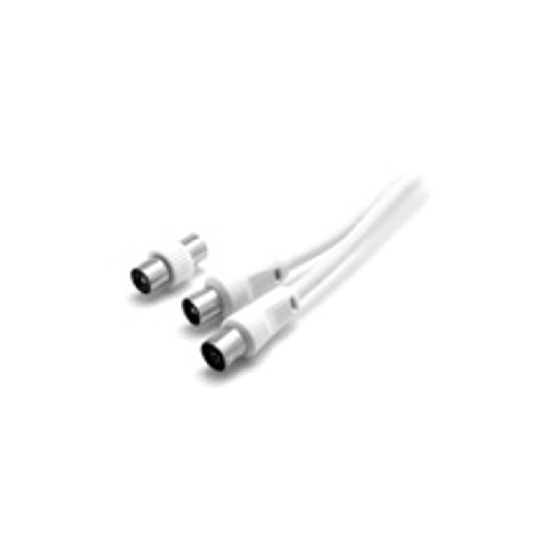 NUOVA VIDEO SUONO Videos.cavo 9/28w antenna ma/fe 2mt bianspine mf dritte con adattatore bianco