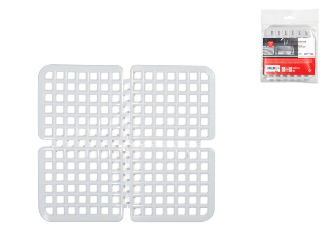 Tecnomat 6x Tappeti Antiscivolo Per Lavello Quadrato Bianco, 31X35Cm, Pvc