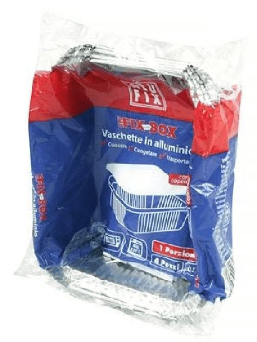 Folistar 24x Bundle Vaschetta Alluminio Coperchio 1 Porzione X4 Folistar