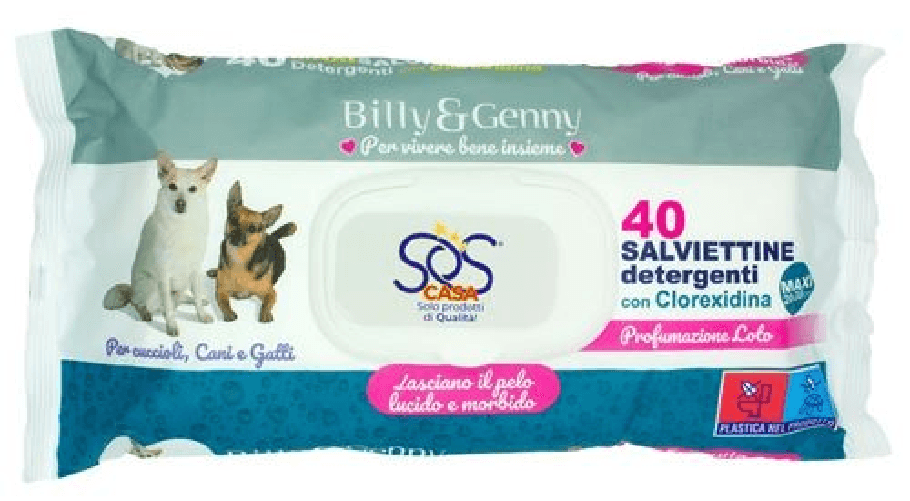 Billy 24x Bundle Billy Genny 40 Salviette Detergente Animali Loto