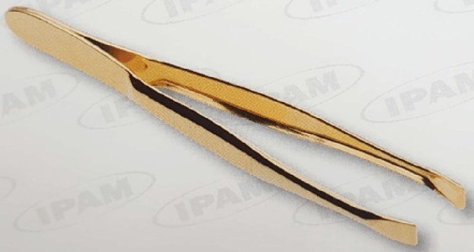Ipam 12x Bundle Ipam Pinzetta Oro Dritta Cm7,8 Larga