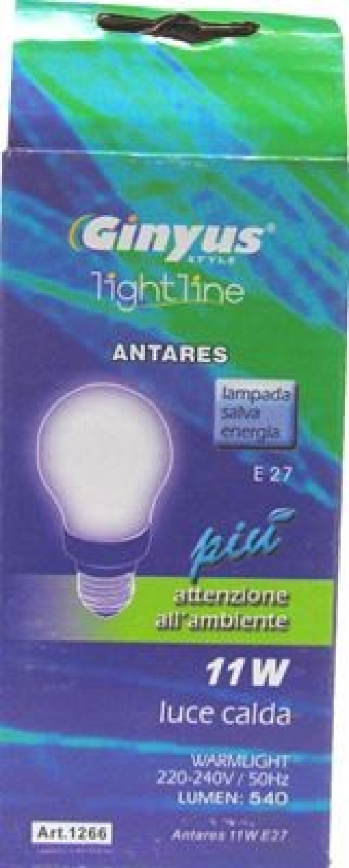 Ginyus 8x Bundle Lampadina Risparmio 1266-Antares Sfera E27 11/60 Wt