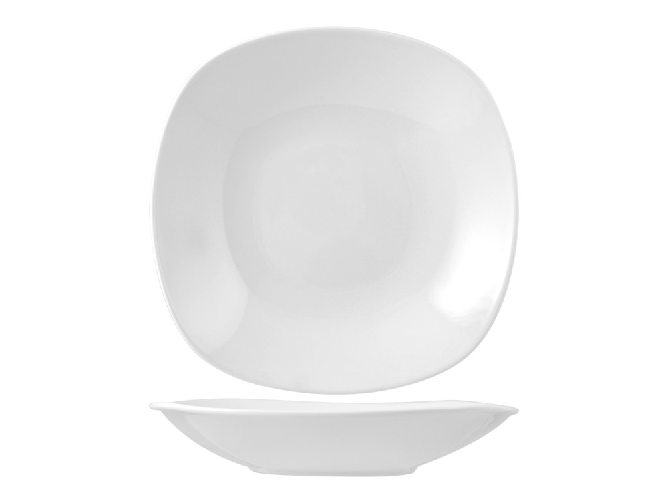 H Obliqua Azz 6x Piatti Porcellana Quadrato Classic Bianco 21Cm fondi
