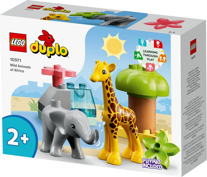 LEGO-DUPLO-10971-Animali-dell’Africa-Giochi-Educativi-per-Bambini-dai-2-Anni-con-Elefante-Giocattolo-e-Tappetino-da-Gioco