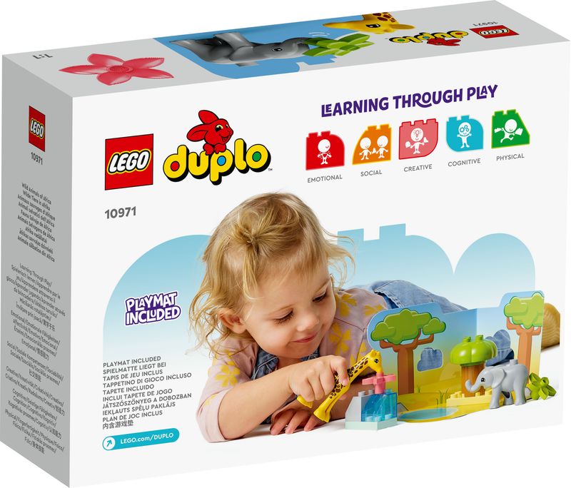 LEGO-DUPLO-10971-Animali-dell’Africa-Giochi-Educativi-per-Bambini-dai-2-Anni-con-Elefante-Giocattolo-e-Tappetino-da-Gioco