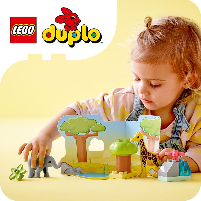 LEGO-DUPLO-10971-Animali-dell’Africa-Giochi-Educativi-per-Bambini-dai-2-Anni-con-Elefante-Giocattolo-e-Tappetino-da-Gioco