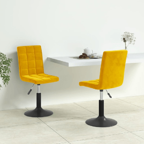 VidaXL Sedie da Pranzo Girevoli 2 pz Giallo Senape in Velluto