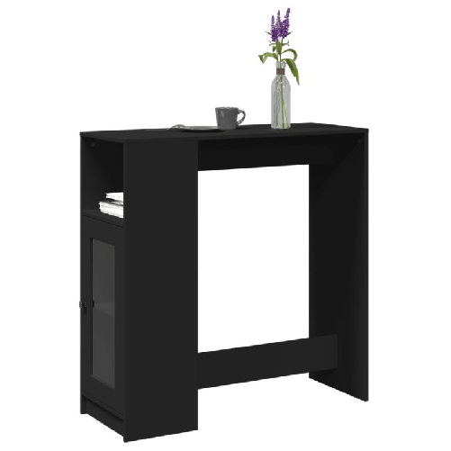 VidaXL Tavolo Bar con Rastrelliera Nero 101x40x103,5 cm Multistrato