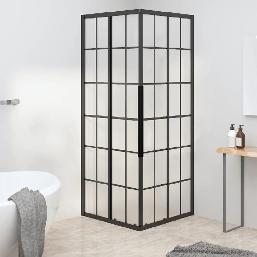 VidaXL Cabina Doccia ESG Smerigliato 70x70x180 cm Nera