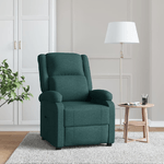 VidaXL Poltrona Reclinabile in Tessuto Verde Scuro