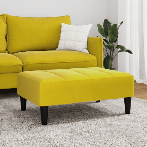 VidaXL Poggiapiedi Giallo 77x55x31 cm in Velluto