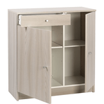 Pidema:Armadio multiuso olmo con ripiani regolabili. Mobile bagno due ante e un cassetto in legno, ideale in lavanderia per i detersivi.