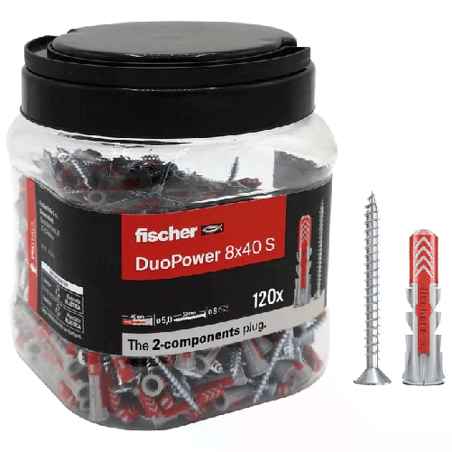 Fischer Tassello Duopower 8x40 S Vite Propack 120 Pezzi
