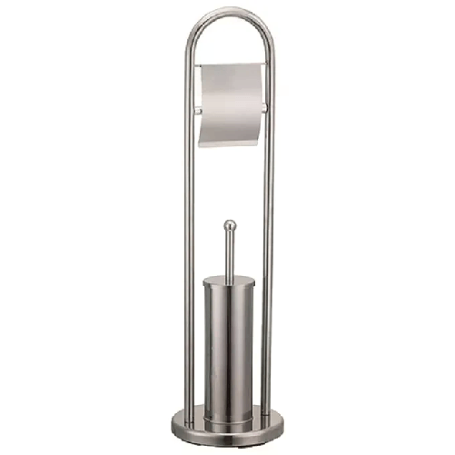 VIGOR-BLINKY Vigor Portascopino Wc Inox con Portarotolo H. 80cm