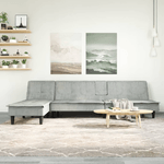 VidaXL Divano Letto a L Grigio Chiaro 255x140x70 cm in Velluto