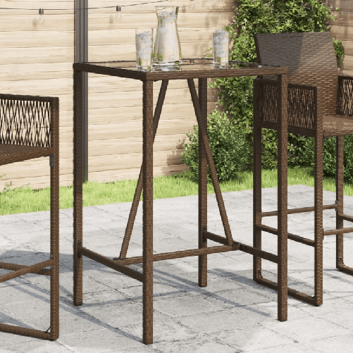 VidaXL Tavolo da Bar da Esterno Marrone 70x70x110 cm in Polyrattan